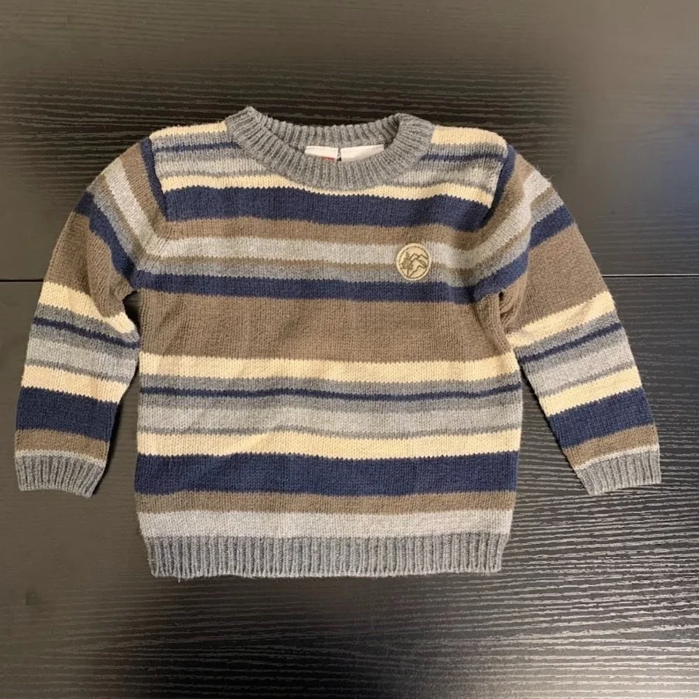Vintage McKids McDonalds‎ Striped Knit Pullover Sweater Baby Boy 18 Months